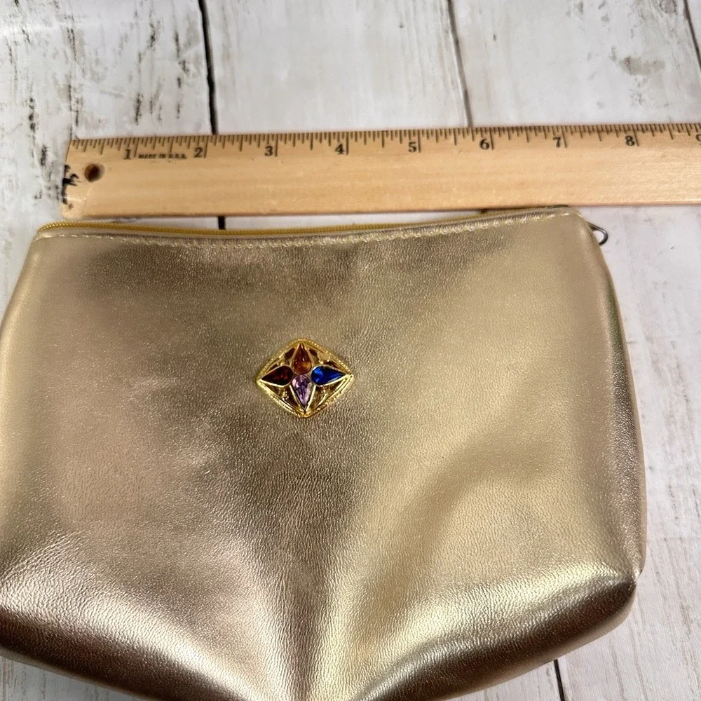 Cityside‎ Hollywood Florida Vintage Zip Clutch Purse Gold